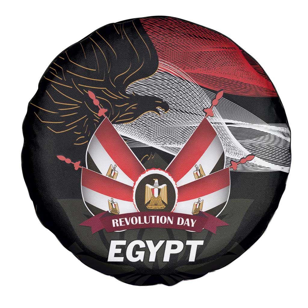 Egypt Revolution Day Spare Tire Cover Steppe Eagle Lotus Flower - Wonder Print Shop