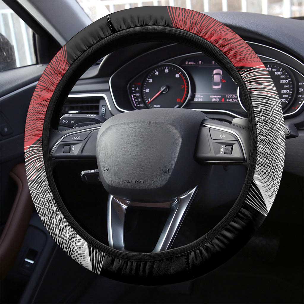 Egypt Revolution Day Steering Wheel Cover Steppe Eagle Lotus Flower - Wonder Print Shop