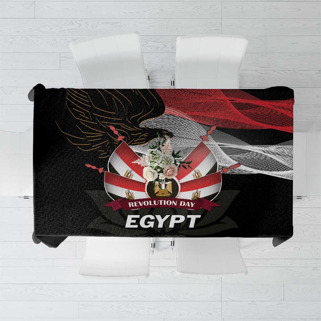 Egypt Revolution Day Tablecloth Steppe Eagle Lotus Flower - Wonder Print Shop