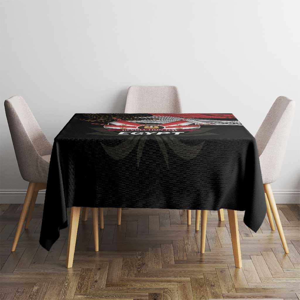Egypt Revolution Day Tablecloth Steppe Eagle Lotus Flower - Wonder Print Shop