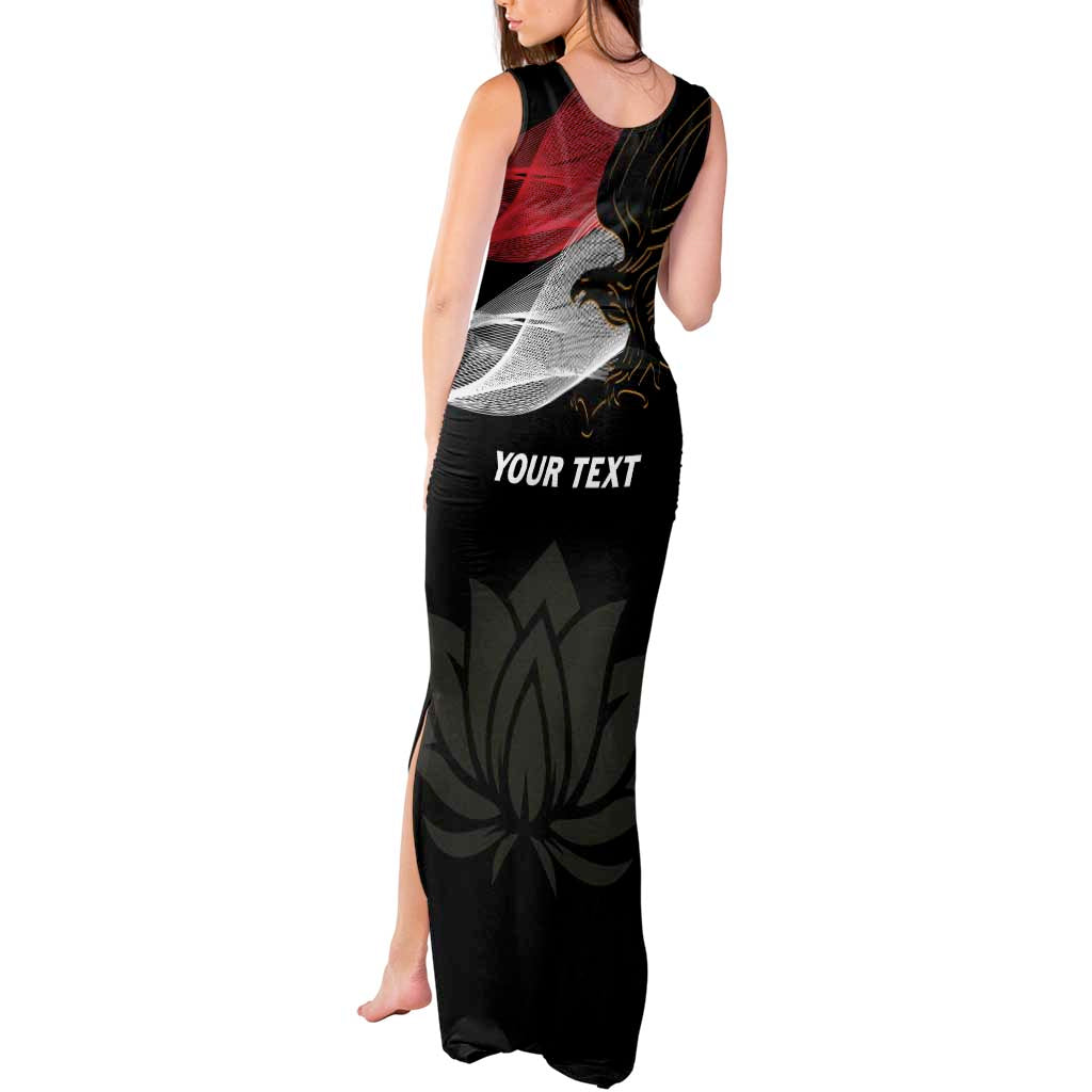 Personalized Egypt Revolution Day Tank Maxi Dress Steppe Eagle Lotus Flower - Wonder Print Shop