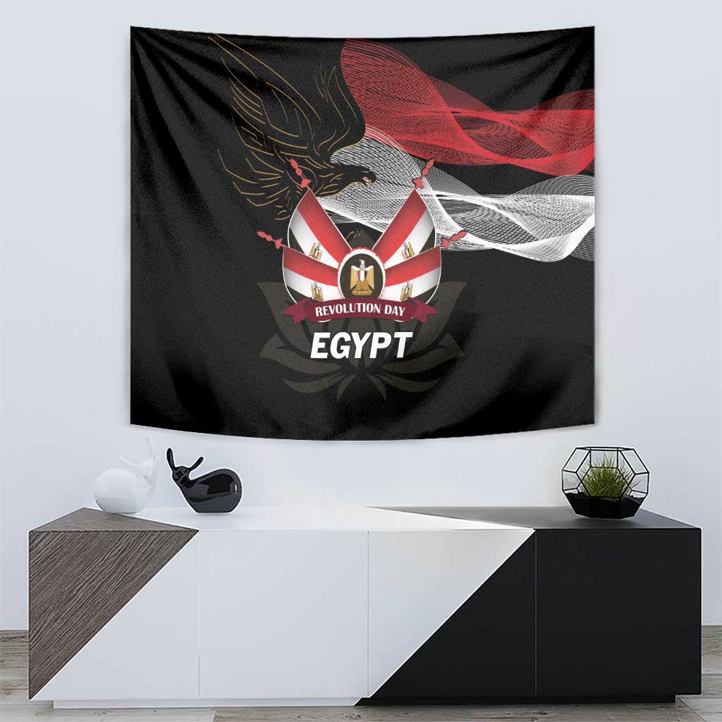 Egypt Revolution Day Tapestry Steppe Eagle Lotus Flower - Wonder Print Shop