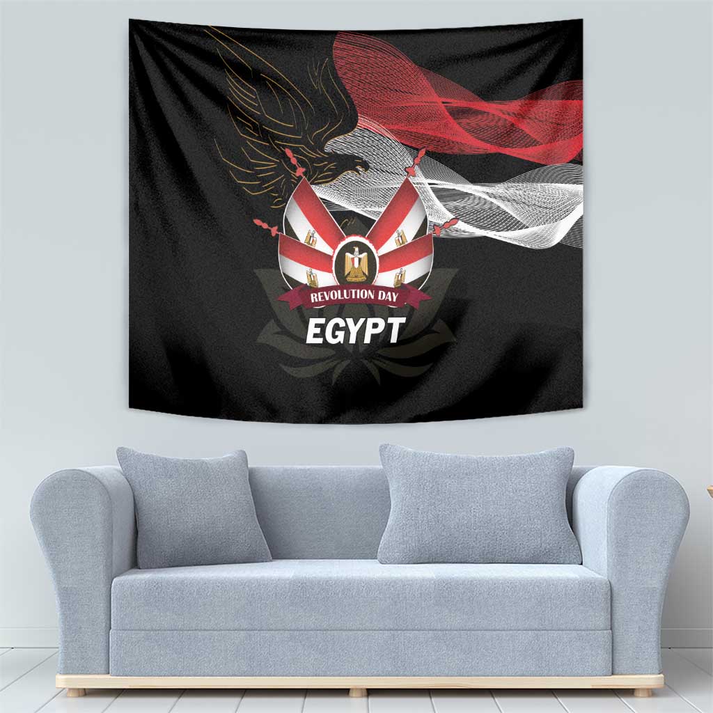Egypt Revolution Day Tapestry Steppe Eagle Lotus Flower - Wonder Print Shop