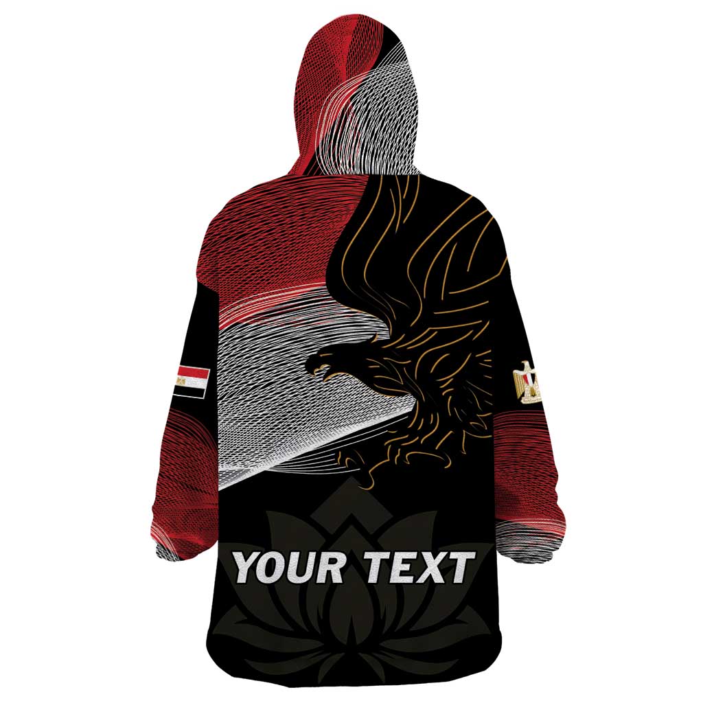 Personalized Egypt Revolution Day Wearable Blanket Hoodie Steppe Eagle Lotus Flower - Wonder Print Shop