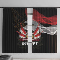 Egypt Revolution Day Window Curtain Steppe Eagle Lotus Flower - Wonder Print Shop