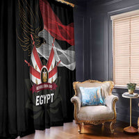 Egypt Revolution Day Window Curtain Steppe Eagle Lotus Flower - Wonder Print Shop