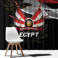 Egypt Revolution Day Window Curtain Steppe Eagle Lotus Flower - Wonder Print Shop