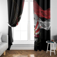 Egypt Revolution Day Window Curtain Steppe Eagle Lotus Flower - Wonder Print Shop