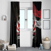 Egypt Revolution Day Window Curtain Steppe Eagle Lotus Flower - Wonder Print Shop