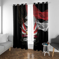 Egypt Revolution Day Window Curtain Steppe Eagle Lotus Flower - Wonder Print Shop