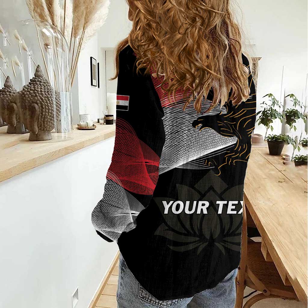 Personalized Egypt Revolution Day Women Casual Shirt Steppe Eagle Lotus Flower - Wonder Print Shop