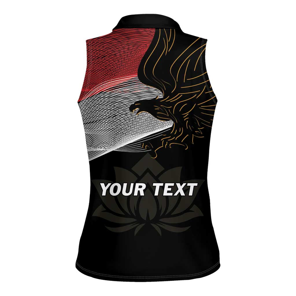 Personalized Egypt Revolution Day Women Sleeveless Polo Shirt Steppe Eagle Lotus Flower - Wonder Print Shop