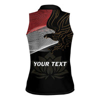 Personalized Egypt Revolution Day Women Sleeveless Polo Shirt Steppe Eagle Lotus Flower - Wonder Print Shop