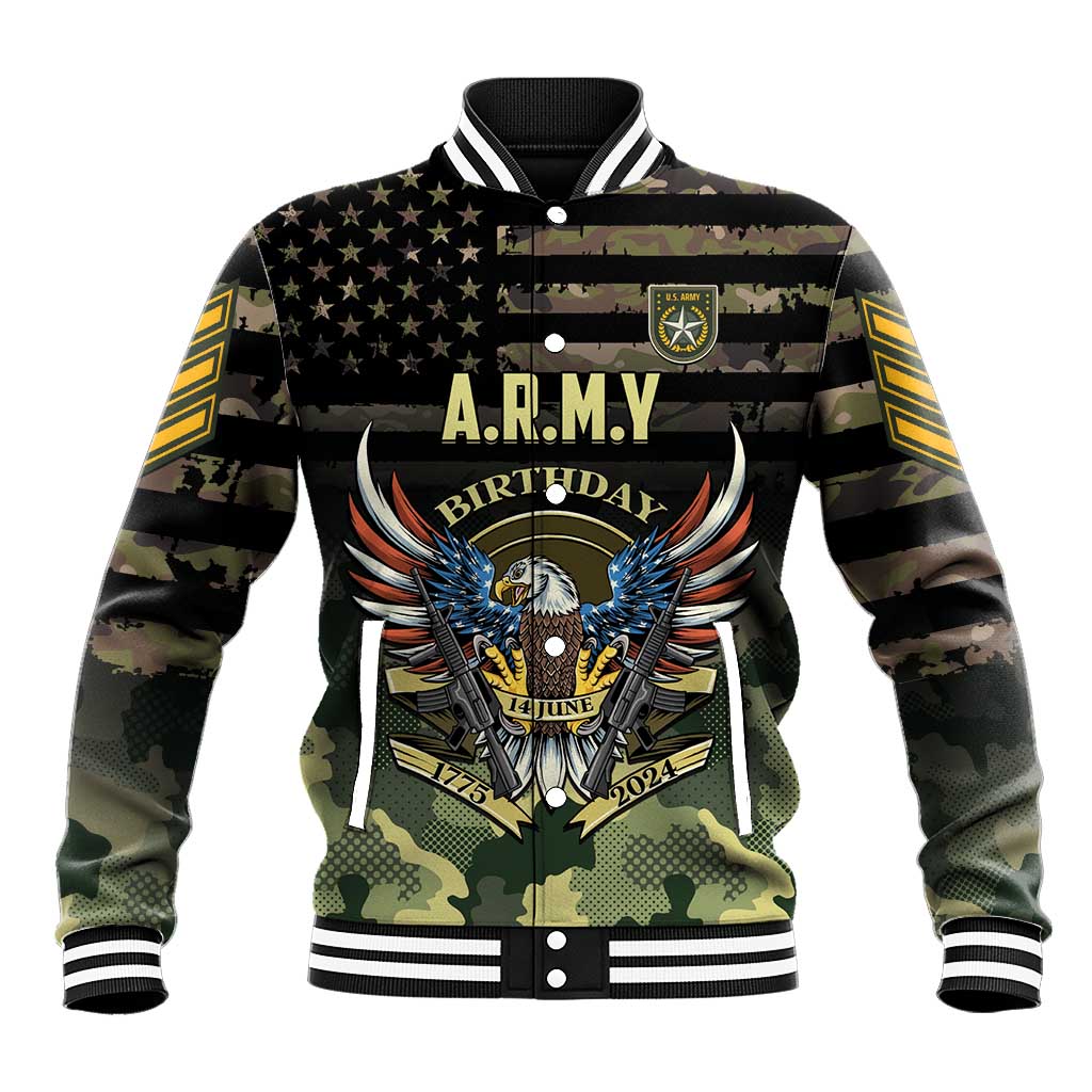 Personalized ARMY Birthday 2024 Baseball Jacket US 249th Anniversary - Wonder Print Shop