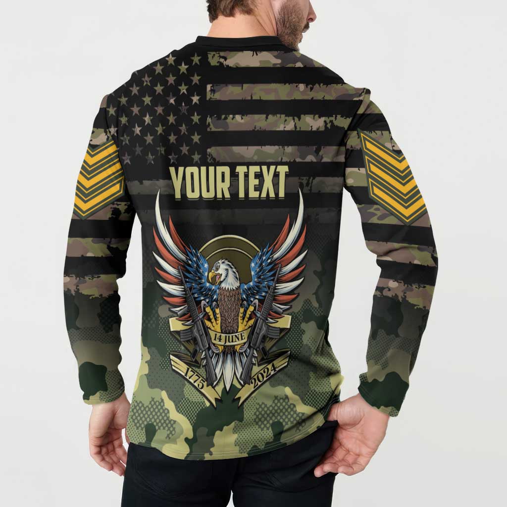 Personalized ARMY Birthday 2024 Button Sweatshirt US 249th Anniversary - Wonder Print Shop