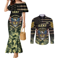 Personalized ARMY Birthday 2024 Couples Matching Mermaid Dress and Long Sleeve Button Shirt US 249th Anniversary