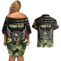 Personalized ARMY Birthday 2024 Couples Matching Off Shoulder Short Dress and Hawaiian Shirt US 249th Anniversary - Wonder Print Shop