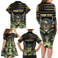 Personalized ARMY Birthday 2024 Family Matching Long Sleeve Bodycon Dress and Hawaiian Shirt US 249th Anniversary - Wonder Print Shop
