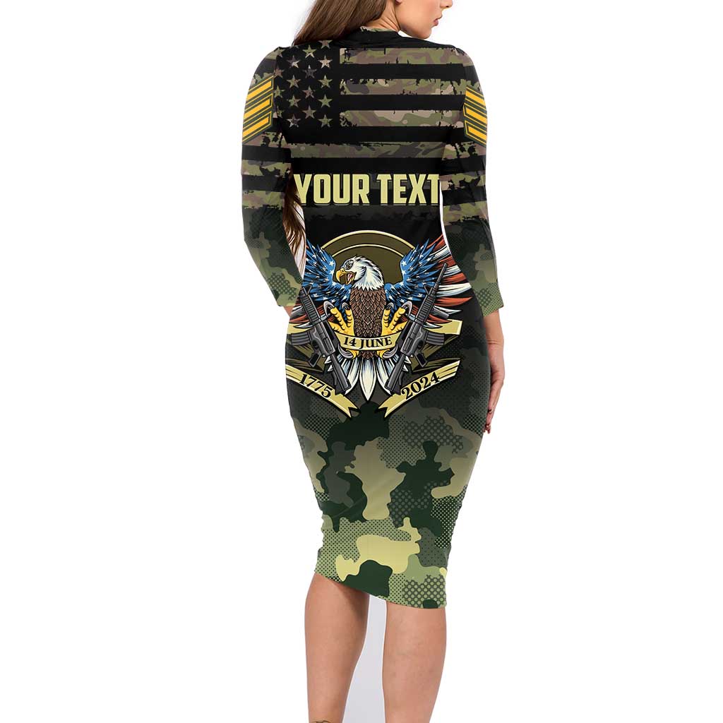 Personalized ARMY Birthday 2024 Family Matching Long Sleeve Bodycon Dress and Hawaiian Shirt US 249th Anniversary - Wonder Print Shop