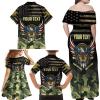 Personalized ARMY Birthday 2024 Family Matching Off Shoulder Maxi Dress and Hawaiian Shirt US 249th Anniversary - Wonder Print Shop