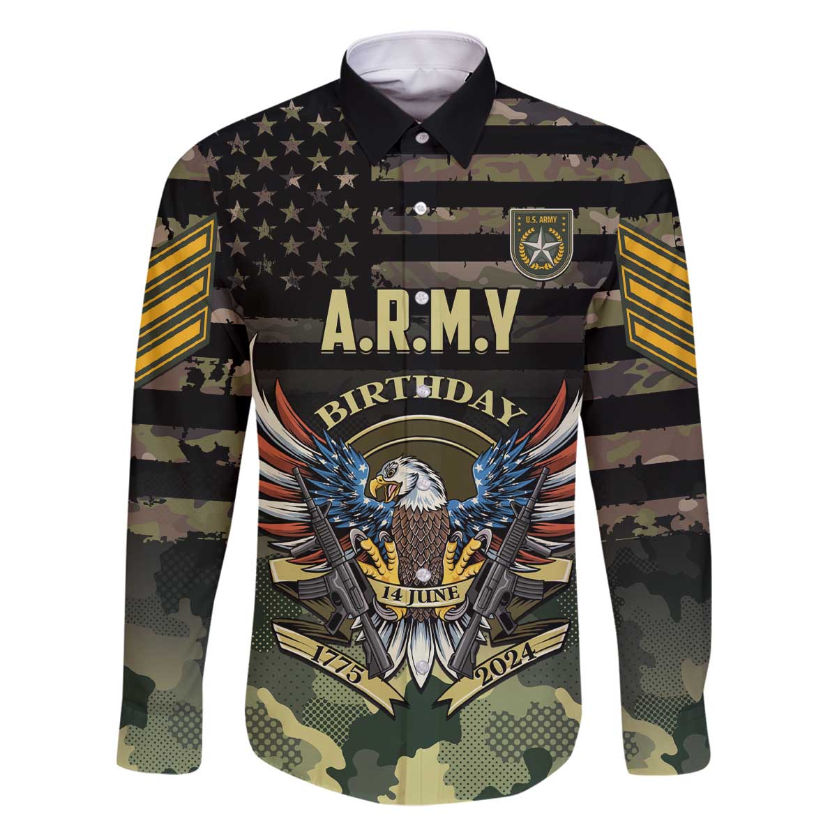 Personalized ARMY Birthday 2024 Family Matching Puletasi and Hawaiian Shirt US 249th Anniversary - Wonder Print Shop