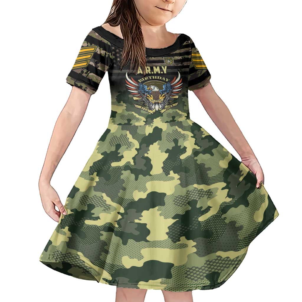Personalized ARMY Birthday 2024 Family Matching Short Sleeve Bodycon Dress and Hawaiian Shirt US 249th Anniversary - Wonder Print Shop