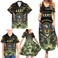 Personalized ARMY Birthday 2024 Family Matching Summer Maxi Dress and Hawaiian Shirt US 249th Anniversary - Wonder Print Shop