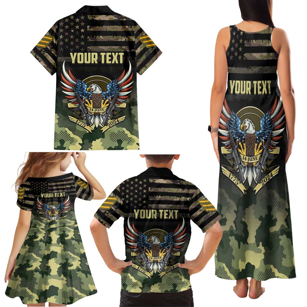 Personalized ARMY Birthday 2024 Family Matching Tank Maxi Dress and Hawaiian Shirt US 249th Anniversary - Wonder Print Shop