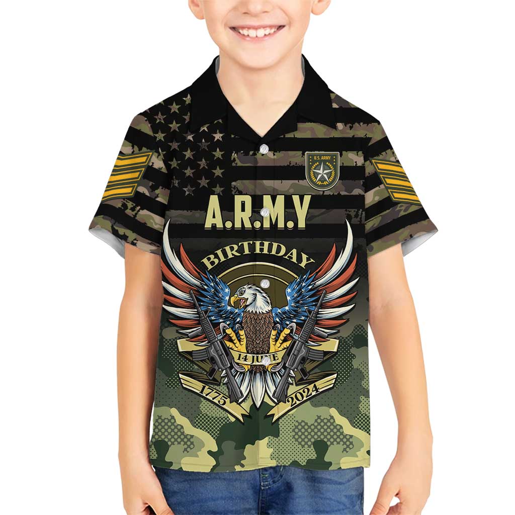 Personalized ARMY Birthday 2024 Family Matching Tank Maxi Dress and Hawaiian Shirt US 249th Anniversary - Wonder Print Shop