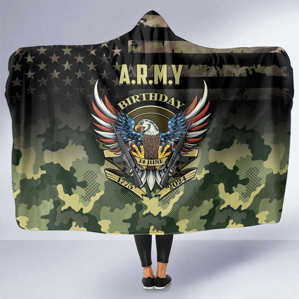 ARMY Birthday 2024 Hooded Blanket US 249th Anniversary