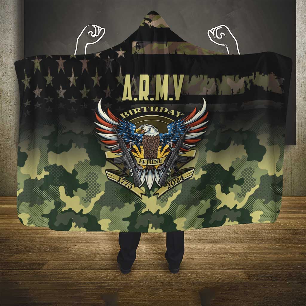 ARMY Birthday 2024 Hooded Blanket US 249th Anniversary