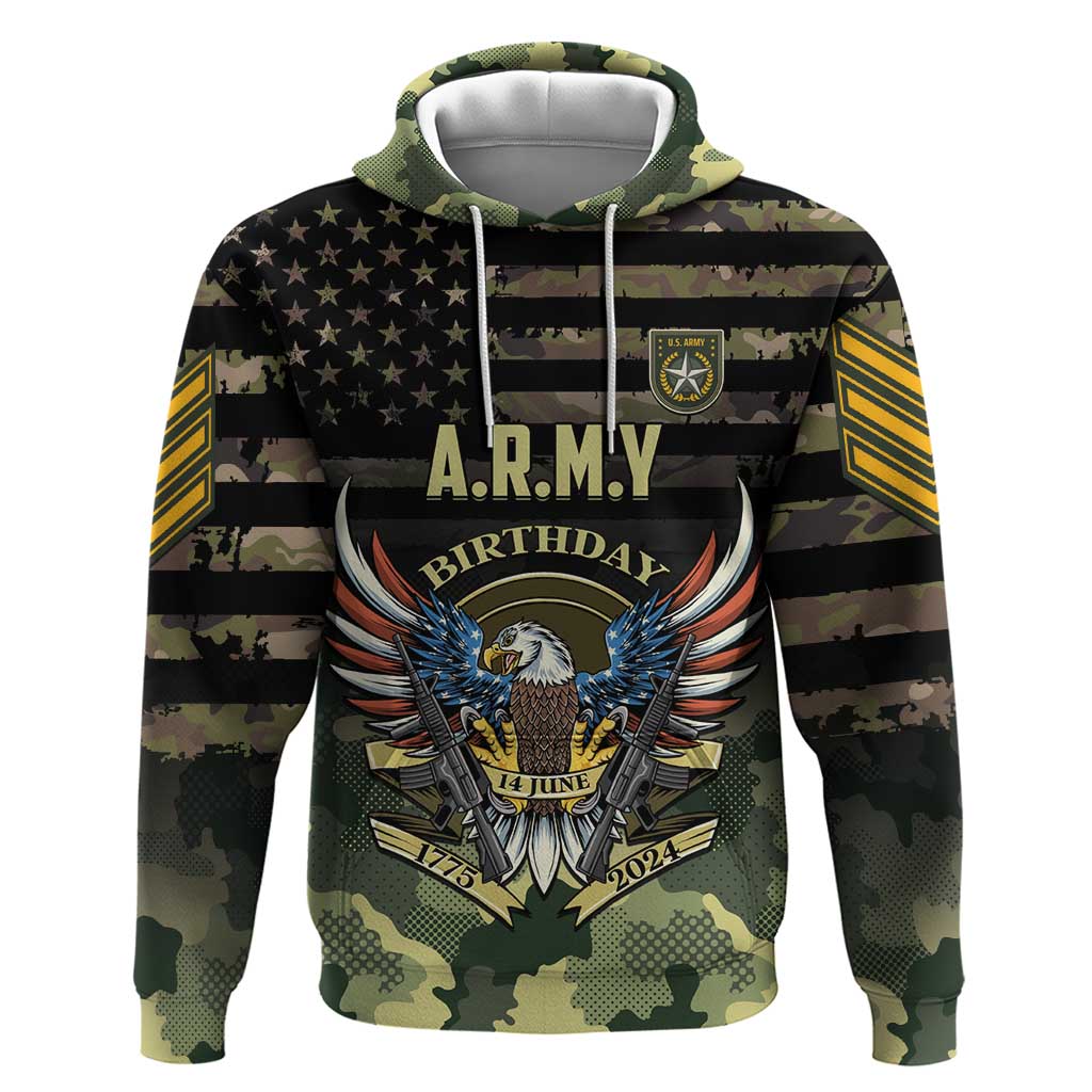 Personalized ARMY Birthday 2024 Hoodie US 249th Anniversary - Wonder Print Shop