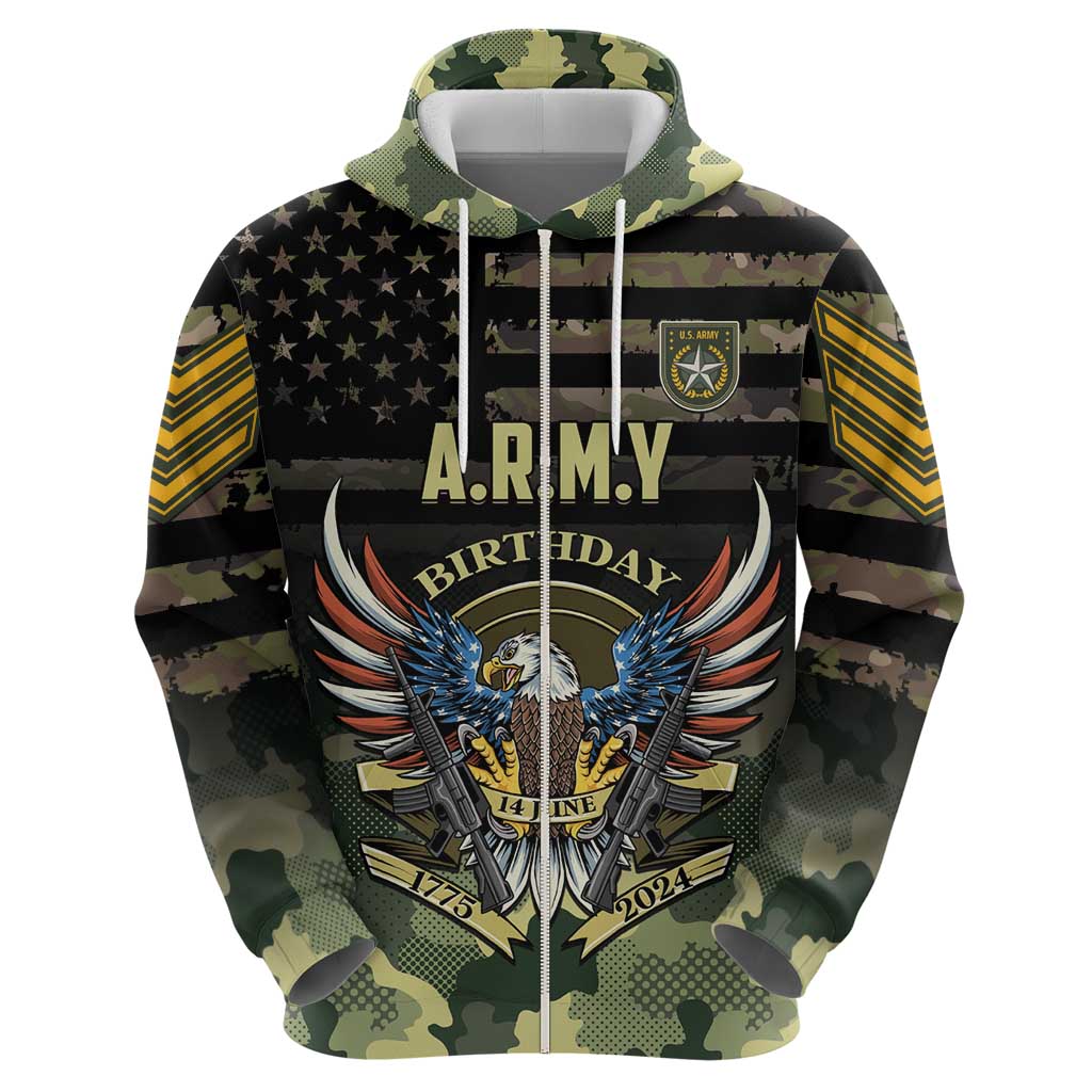 Personalized ARMY Birthday 2024 Hoodie US 249th Anniversary - Wonder Print Shop