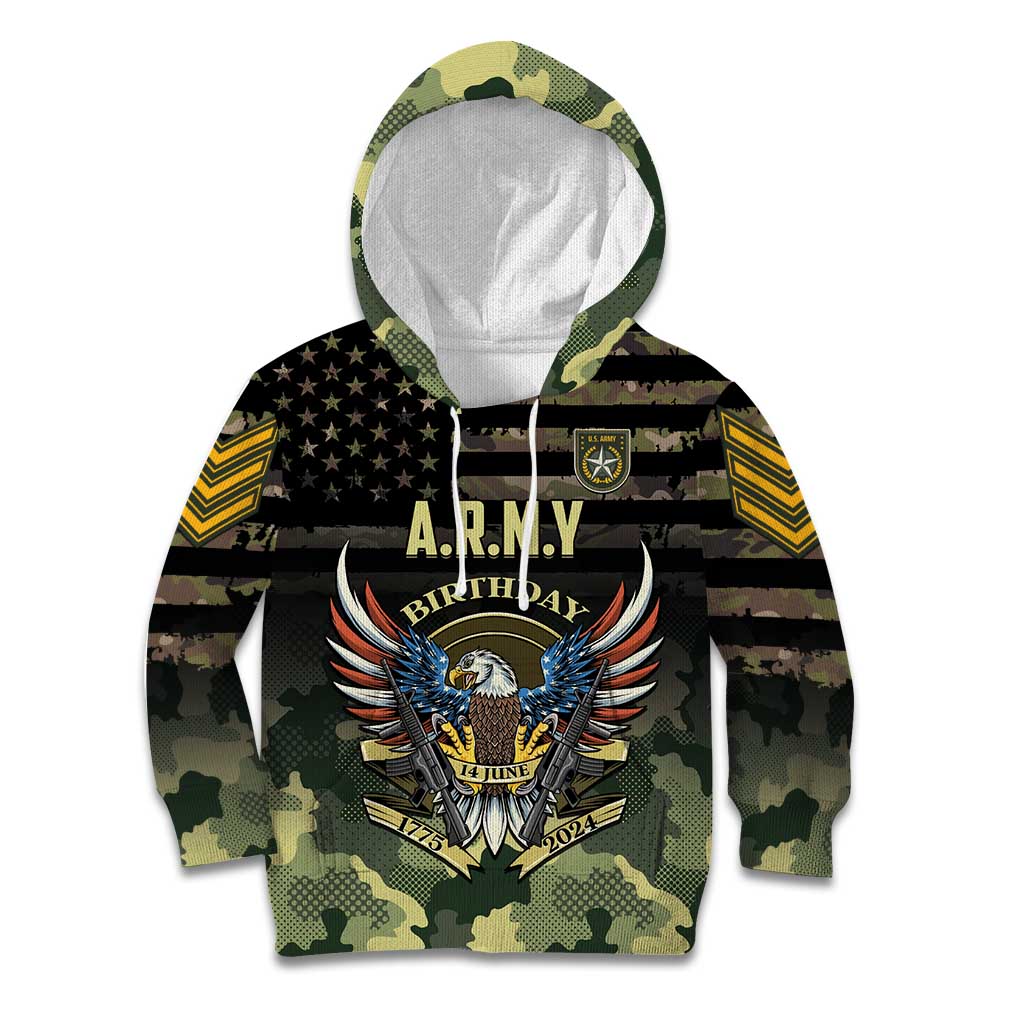 Personalized ARMY Birthday 2024 Kid Hoodie US 249th Anniversary - Wonder Print Shop