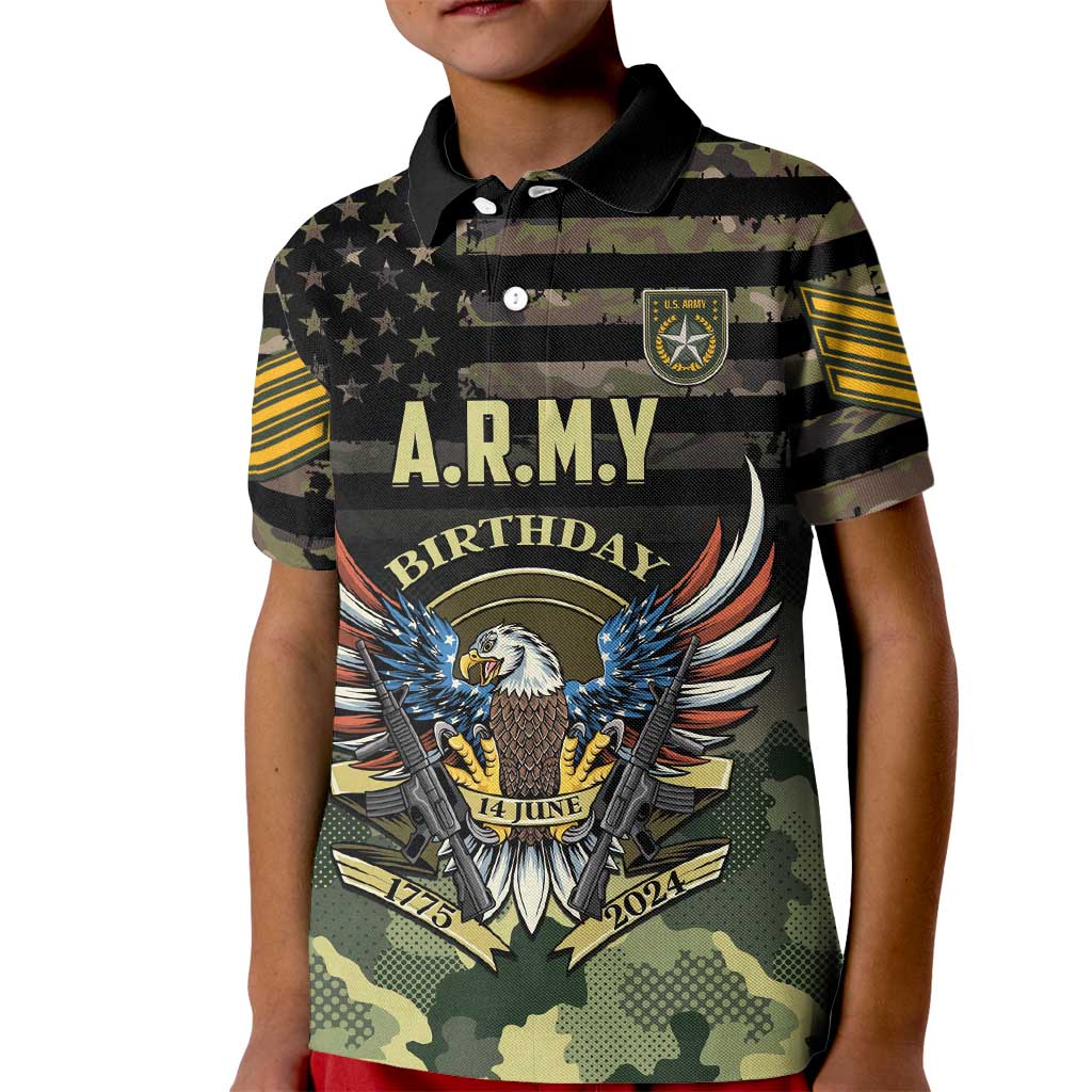 Personalized ARMY Birthday 2024 Kid Polo Shirt US 249th Anniversary - Wonder Print Shop