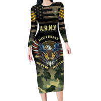 Personalized ARMY Birthday 2024 Long Sleeve Bodycon Dress US 249th Anniversary - Wonder Print Shop
