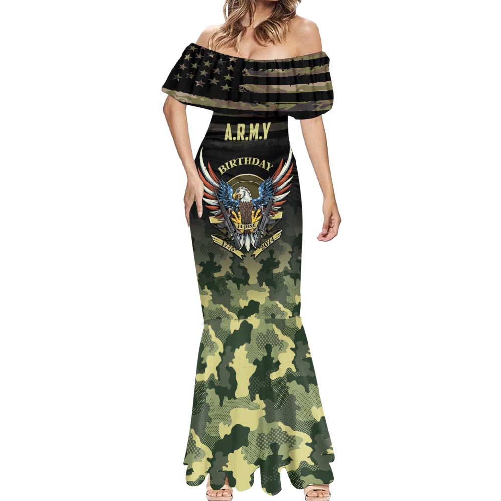 Personalized ARMY Birthday 2024 Mermaid Dress US 249th Anniversary - Wonder Print Shop
