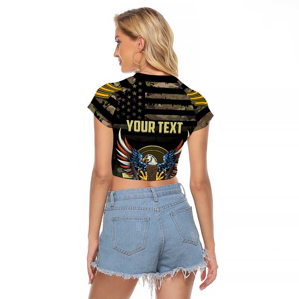 Personalized ARMY Birthday 2024 Raglan Cropped T Shirt US 249th Anniversary - Wonder Print Shop