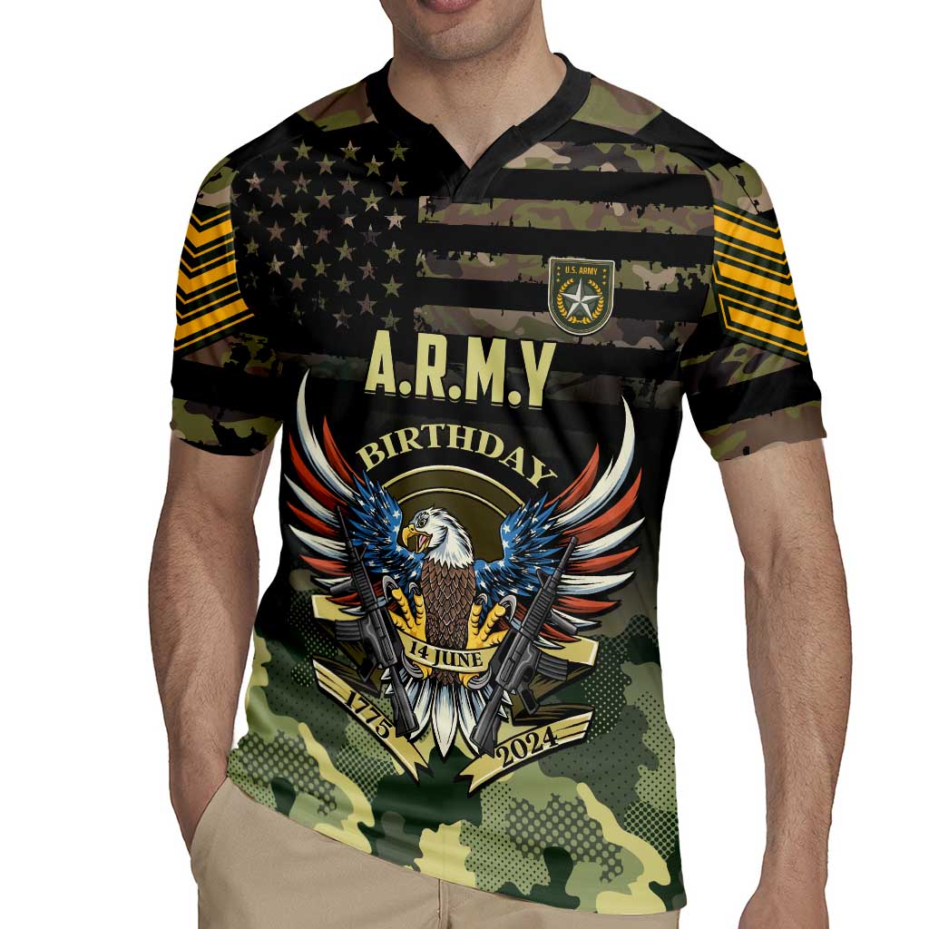 Personalized ARMY Birthday 2024 Rugby Jersey US 249th Anniversary - Wonder Print Shop