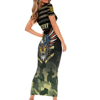 Personalized ARMY Birthday 2024 Short Sleeve Bodycon Dress US 249th Anniversary - Wonder Print Shop