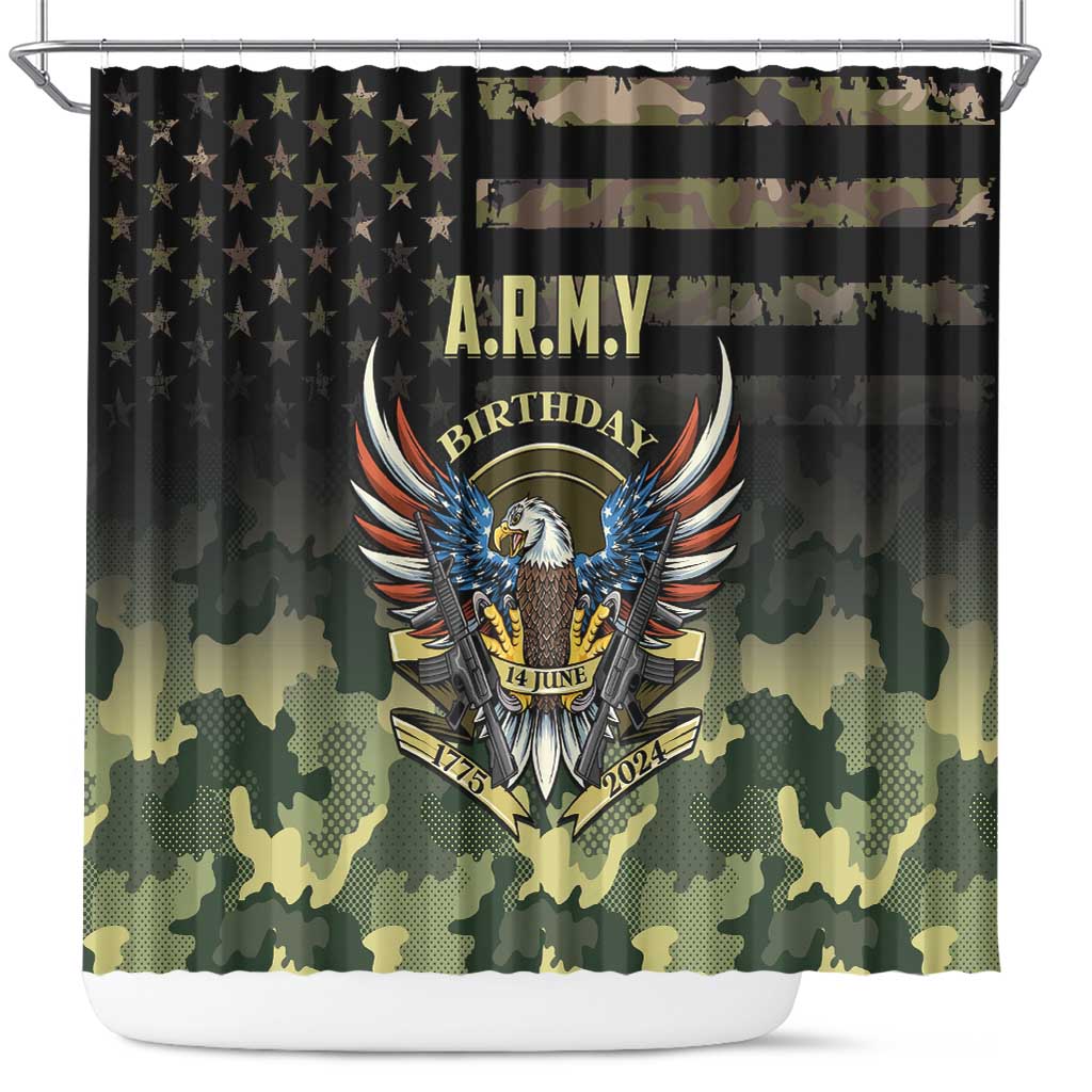 ARMY Birthday 2024 Shower Curtain US 249th Anniversary