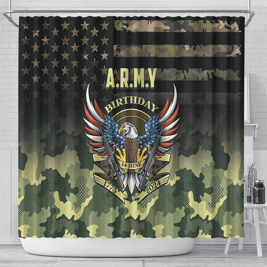 ARMY Birthday 2024 Shower Curtain US 249th Anniversary