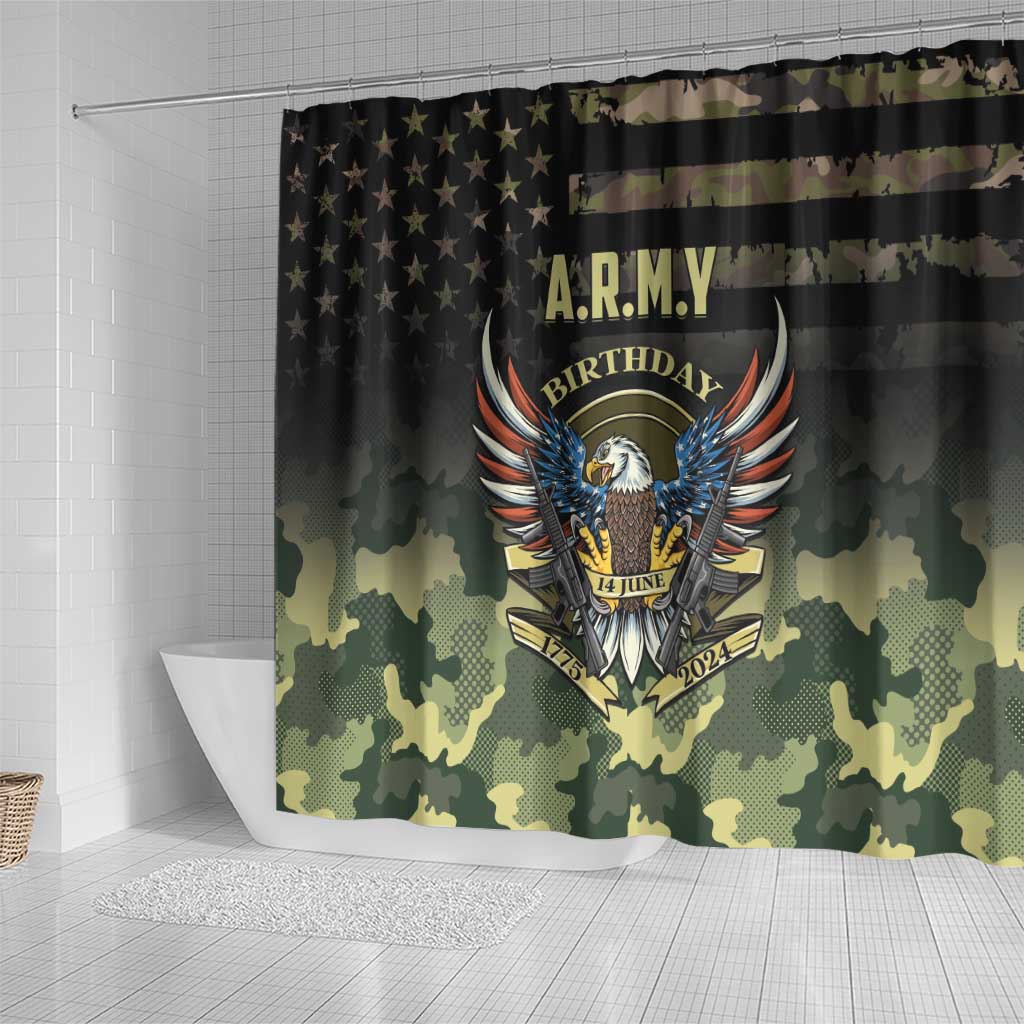 ARMY Birthday 2024 Shower Curtain US 249th Anniversary
