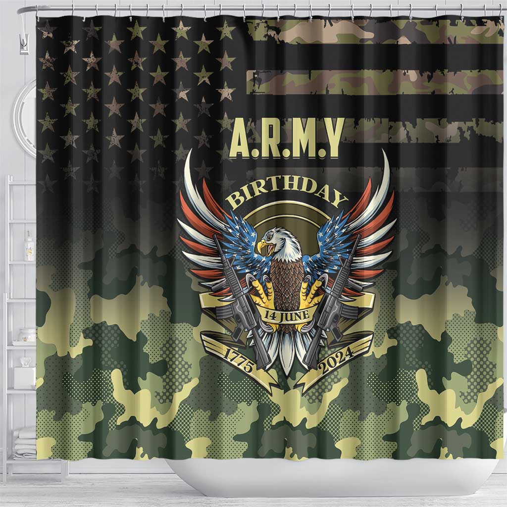 ARMY Birthday 2024 Shower Curtain US 249th Anniversary