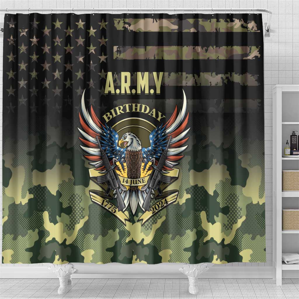 ARMY Birthday 2024 Shower Curtain US 249th Anniversary
