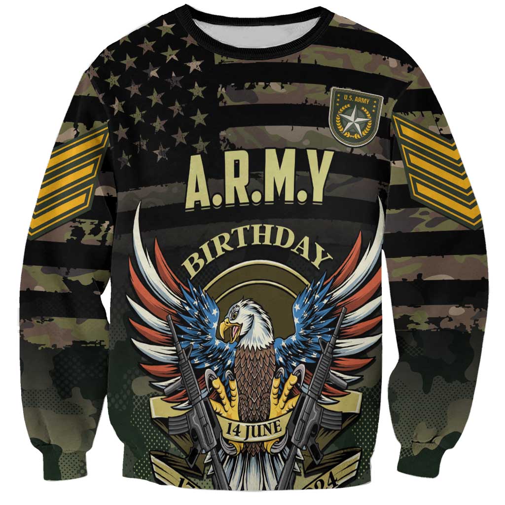 Personalized ARMY Birthday 2024 Sweatshirt US 249th Anniversary - Wonder Print Shop