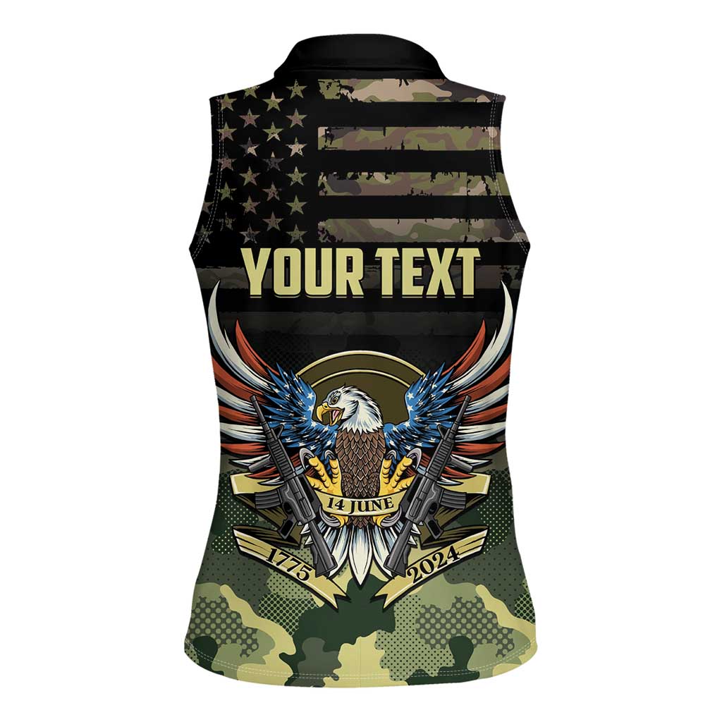 Personalized ARMY Birthday 2024 Women Sleeveless Polo Shirt US 249th Anniversary - Wonder Print Shop
