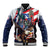 Personalized Puerto Rico 4th of July Baseball Jacket USA Statue of Liberty El Morro