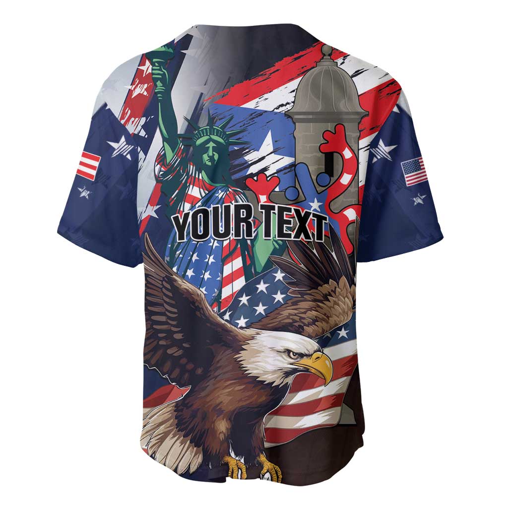 Personalized Puerto Rico 4th of July Baseball Jersey USA Statue of Liberty El Morro