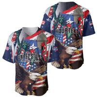 Personalized Puerto Rico 4th of July Baseball Jersey USA Statue of Liberty El Morro